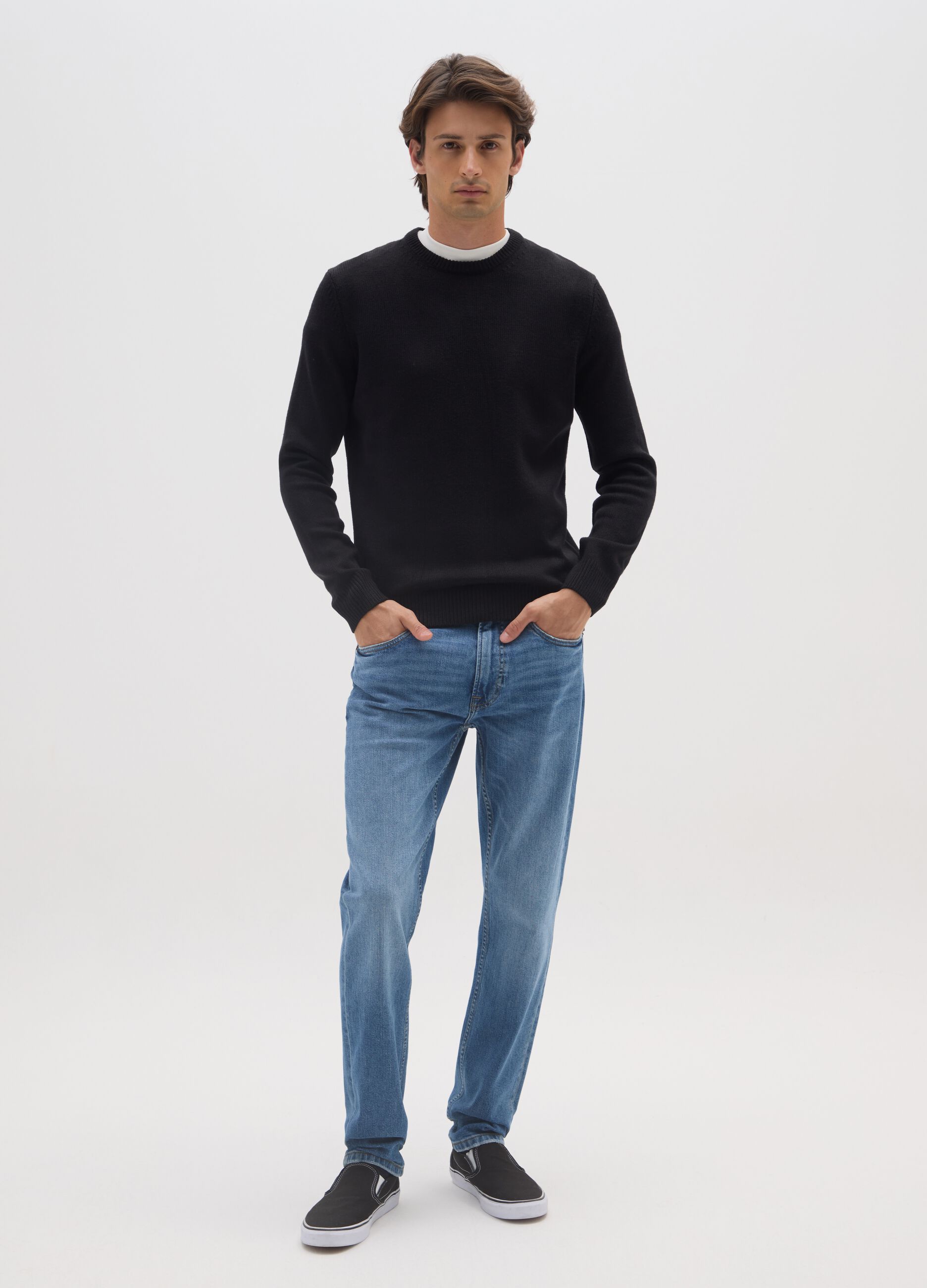 Blaue Baumwoll-Slim-Fit-Denim-Jeans