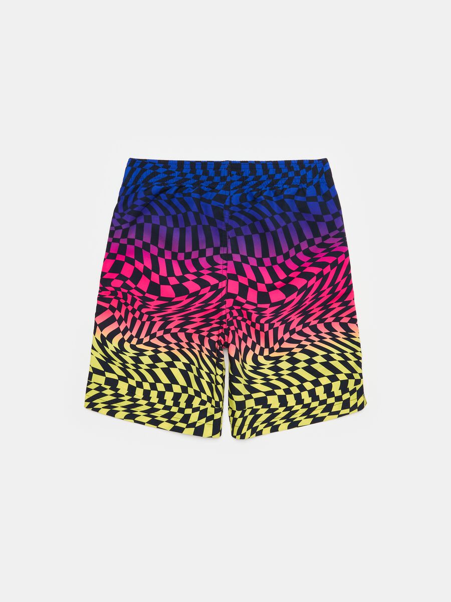 Swimming trunks with check print_1