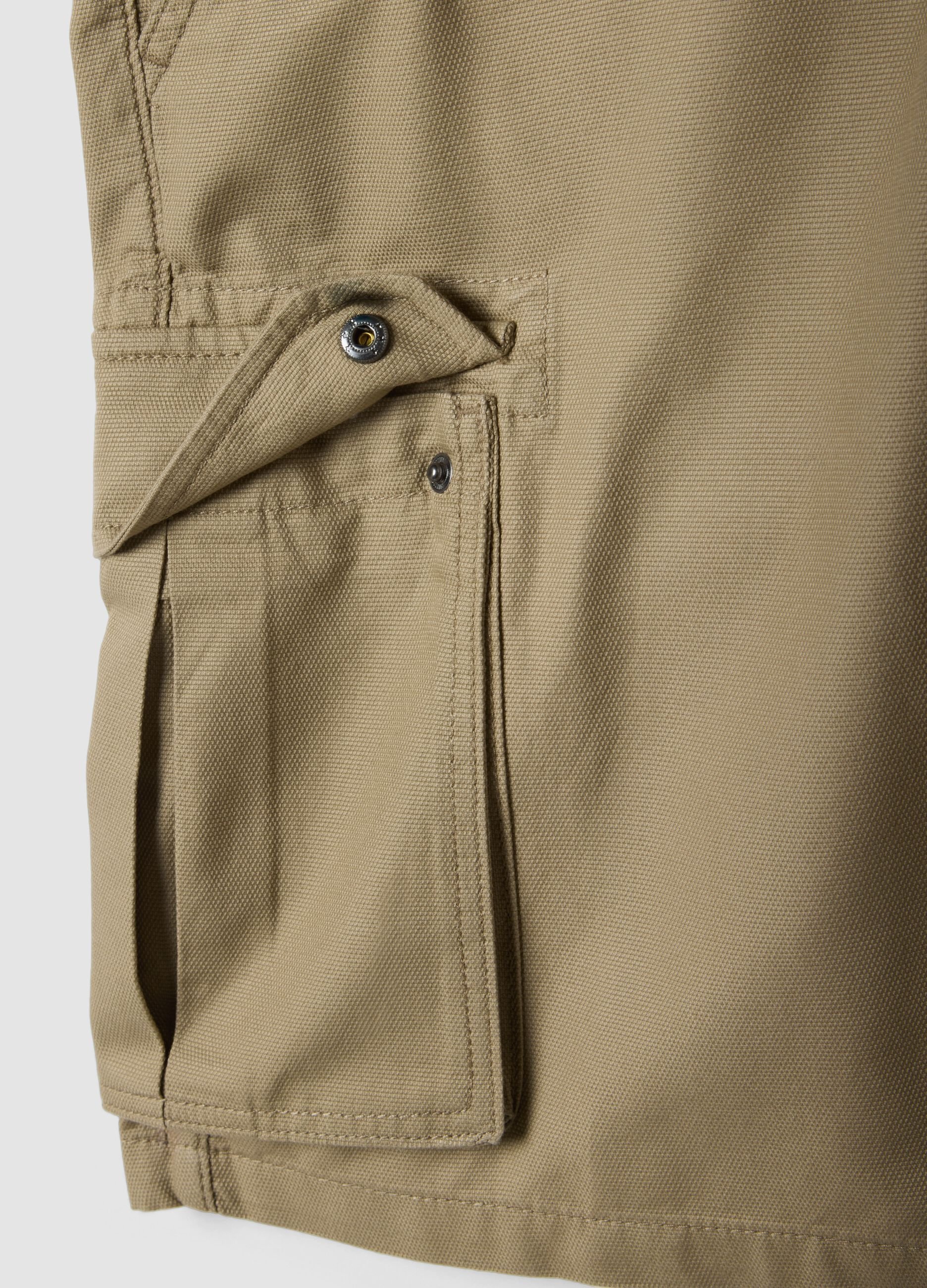 Short cargo beige en pur coton, coupe regular