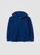Blue hooded sweatshirt in pure organic cotton for boys, regular fit_0