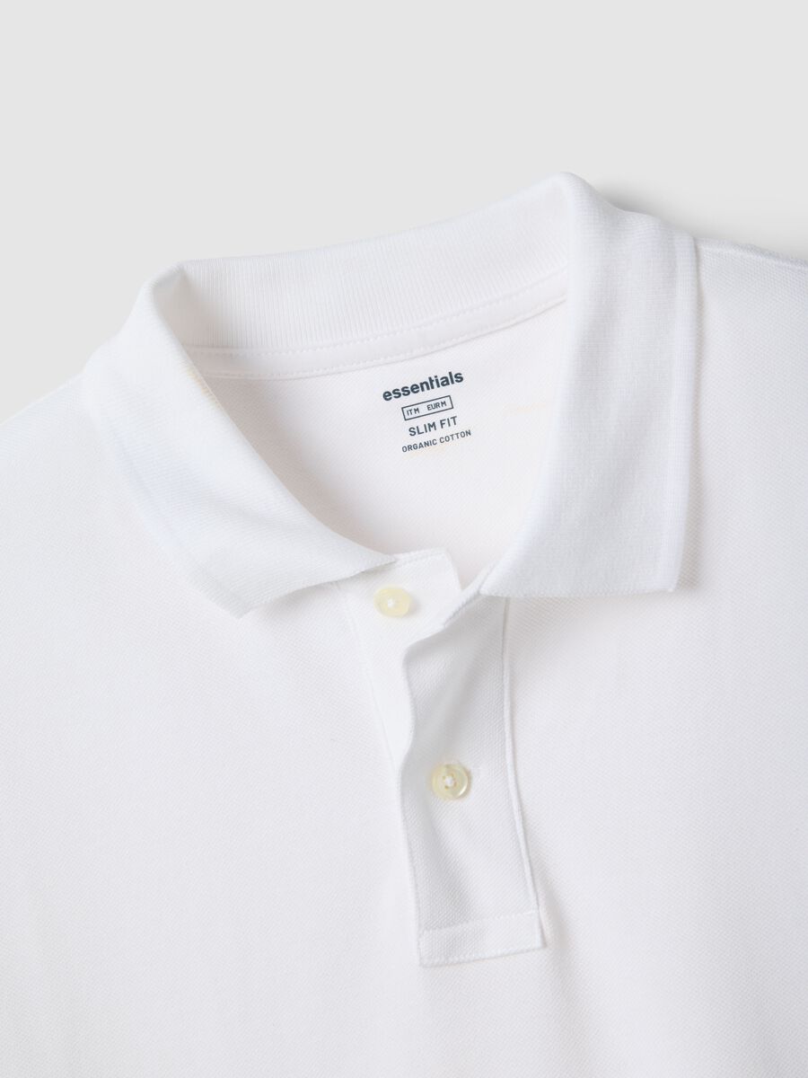 White Slim Fit Pure Cotton Polo_5