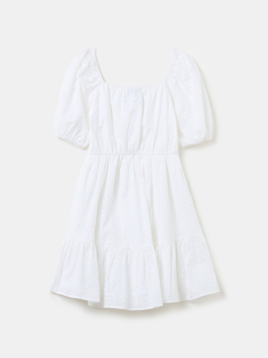 Tiered dress in broderie anglaise cotton_1