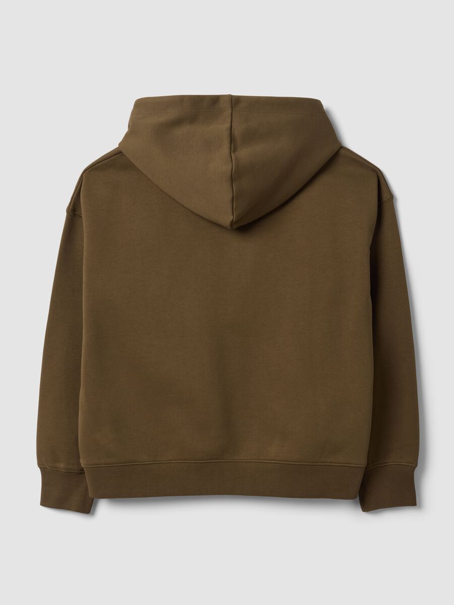 Green cotton-blend hoodie in a regular fit_1