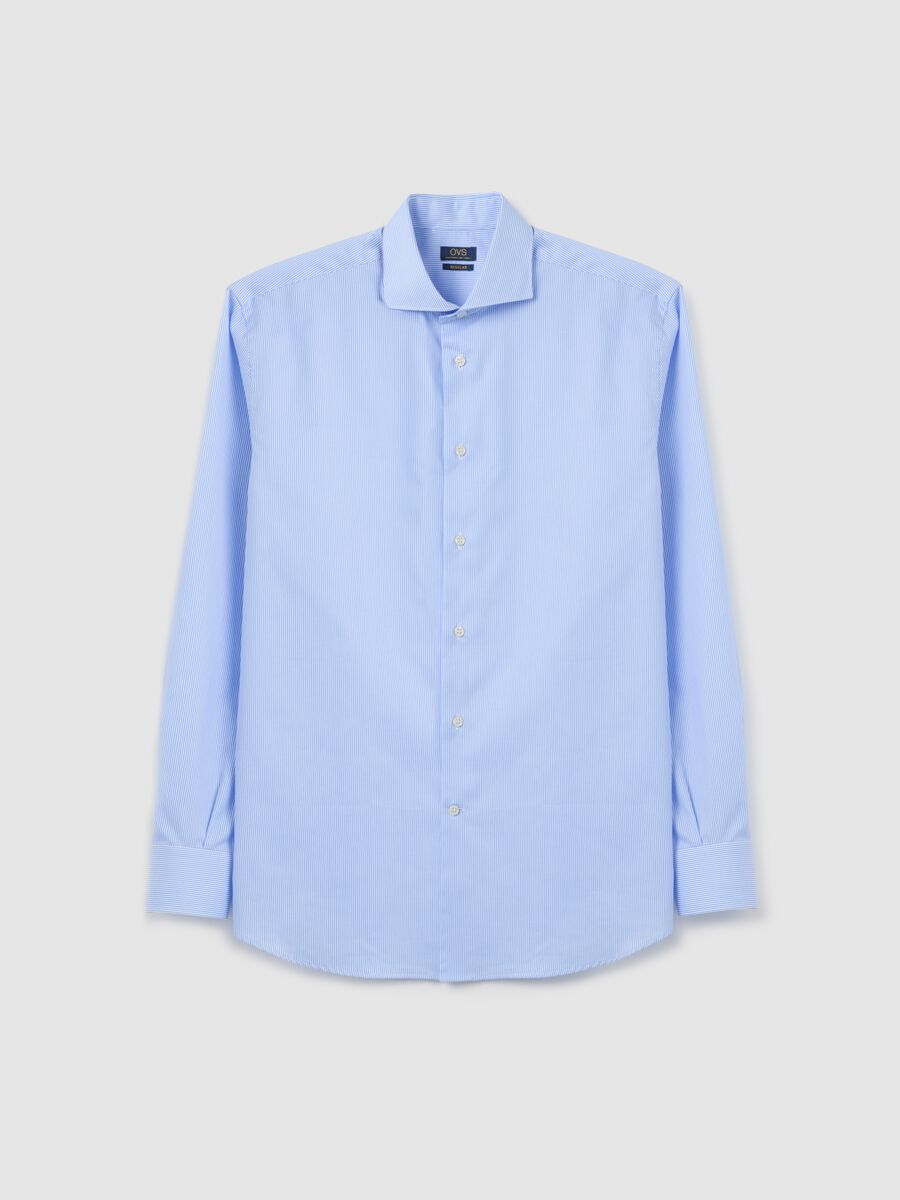 Men's pure cotton easy iron blue shirt_4
