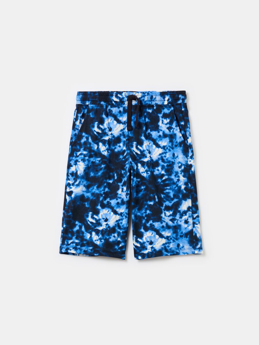 Bermuda joggers in tie-dye French terry_0