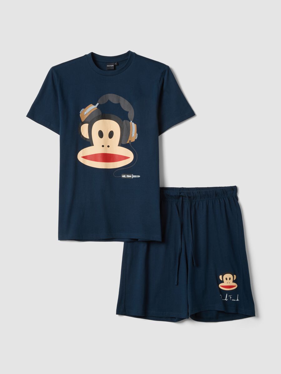 Blue short pure cotton pyjama set with Paul Frank print, regular fit_4
