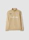 Half-zip beige in puro cotone relaxed fit_0