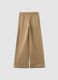 Pantaloni marrone in puro cotone wide leg_1