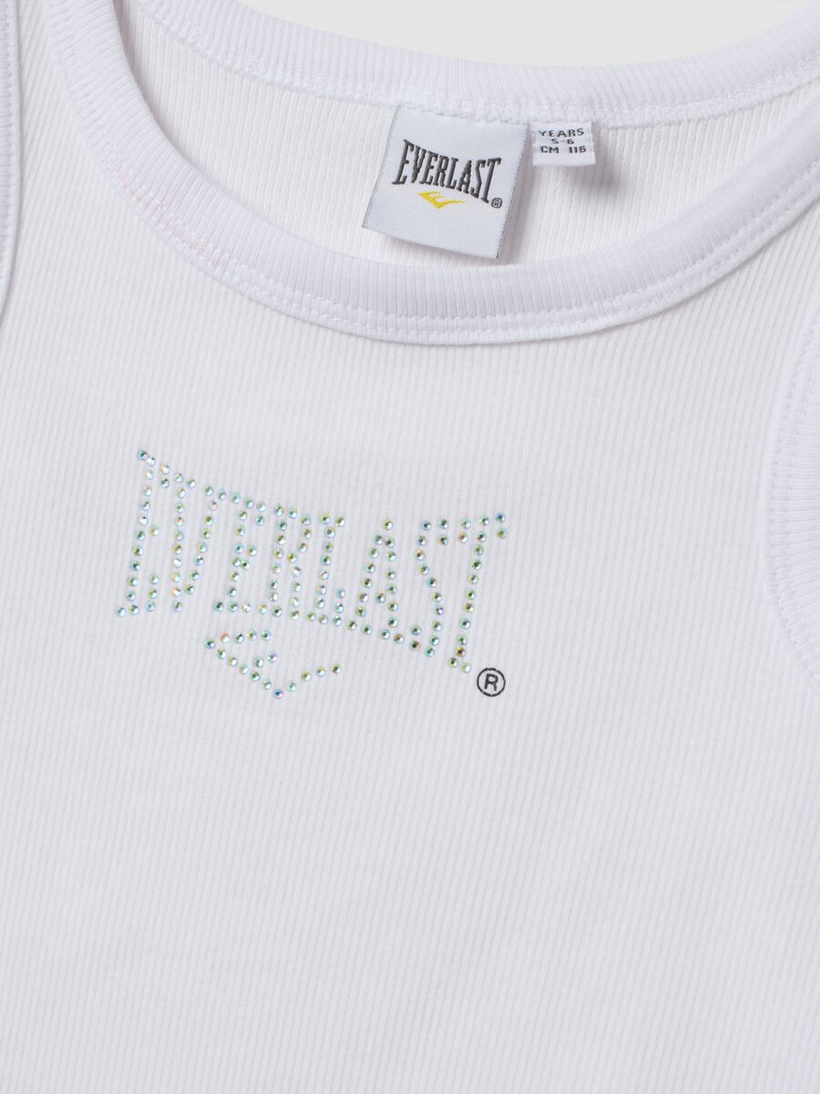 White ribbed stretch cotton tank top_2