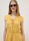 Yellow pure cotton regular-fit dress with V-neck and tie fastening_3