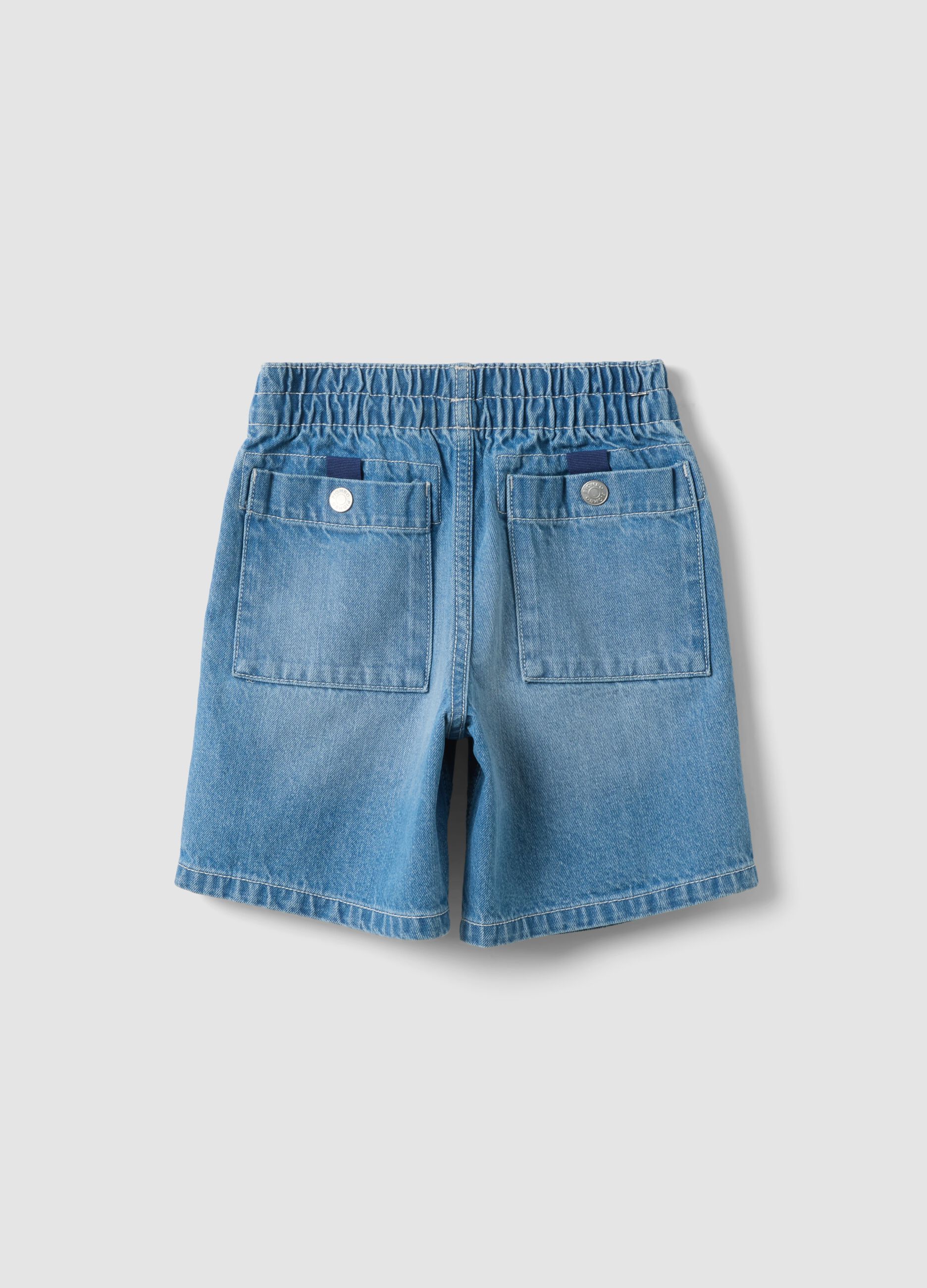 Pure cotton denim shorts, baggy fit