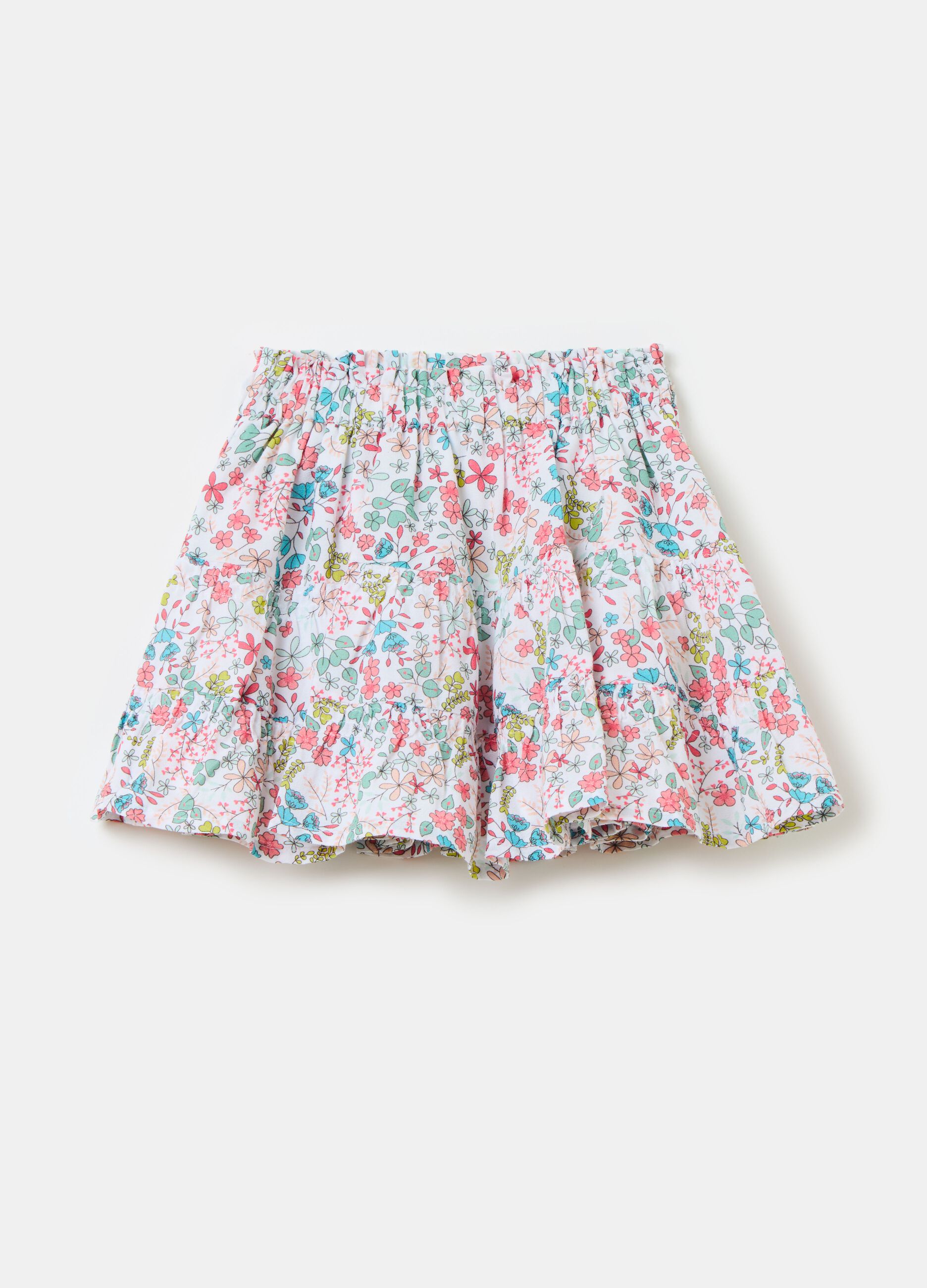 Falda de algodón con estampado floral
