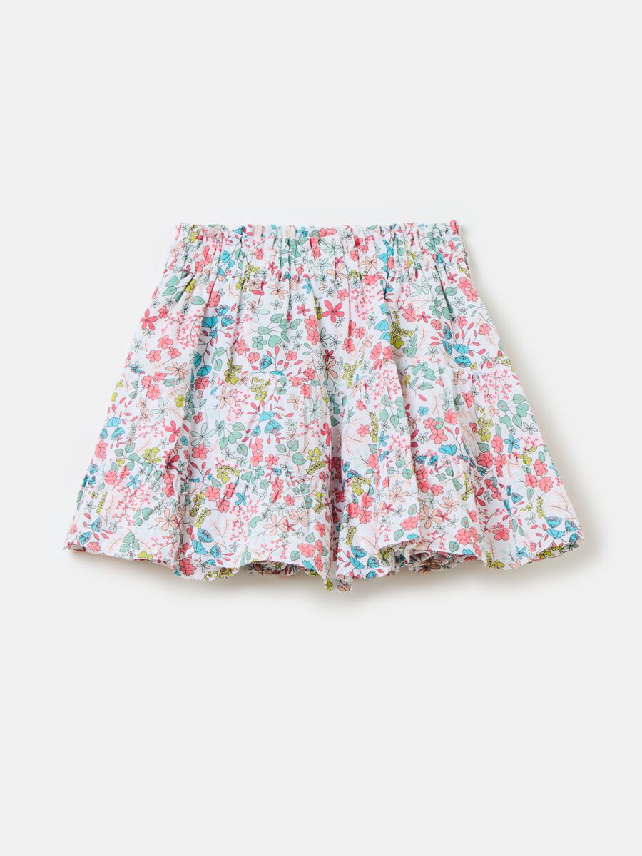 Cotton skirt with floral print_1