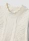 White crew-neck viscose-blend cable-knit gilet for baby girl_3