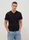 Black pure cotton regular fit V-neck t-shirt_0