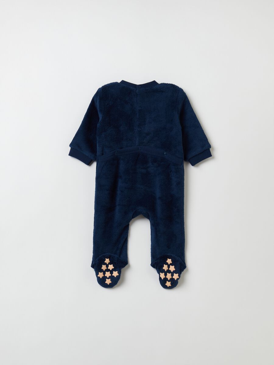 Velour onesie with gingerbread biscuit patch_1