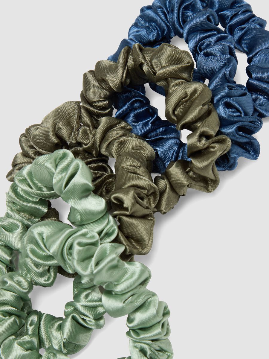 SINCERELY HAIR Petits chouchous en satin lot de 6 Bleu & Vert_1