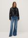 Wide leg stretch cotton blue jeans_0