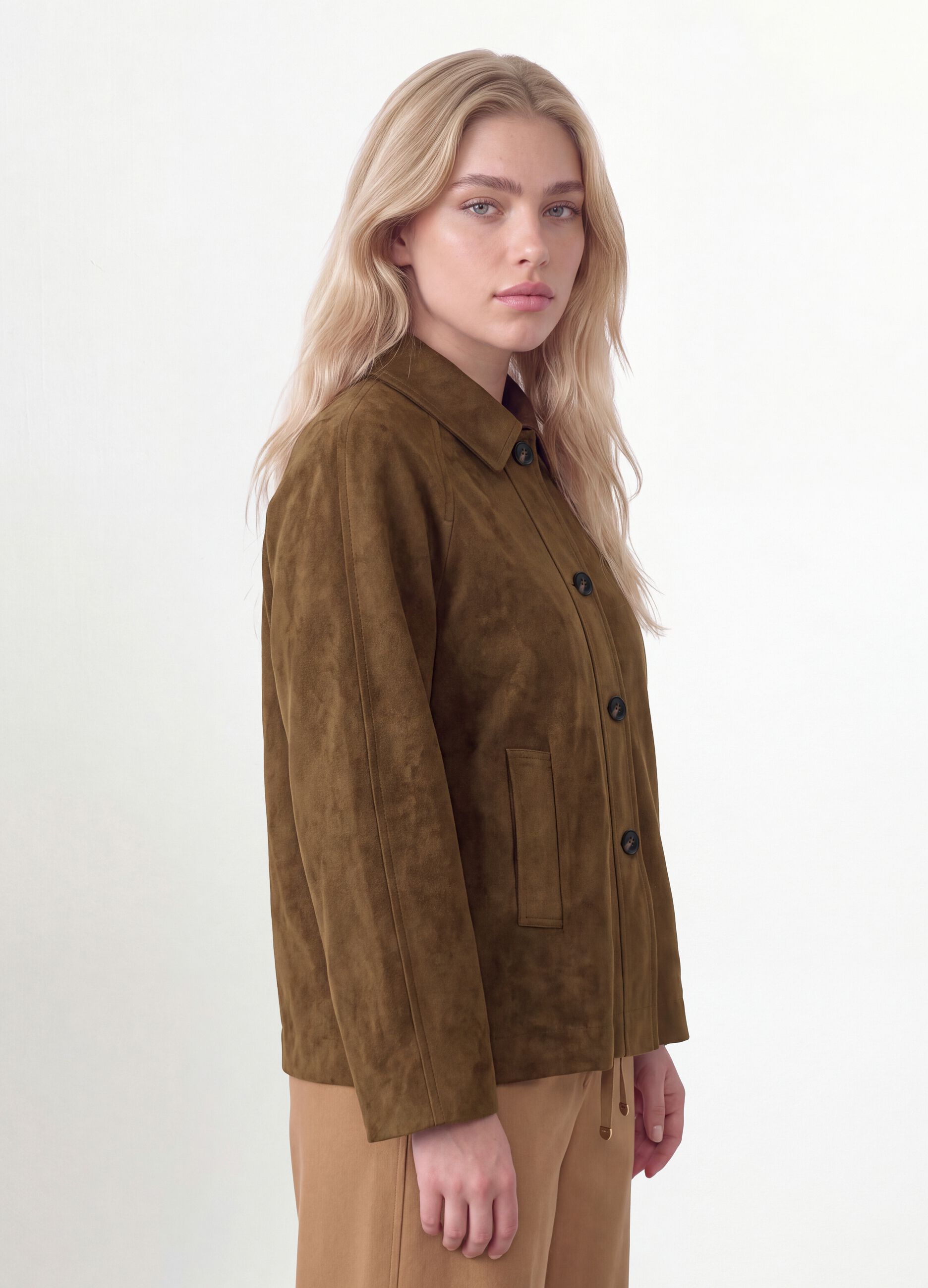 Giacca marrone regular fit con bottoni