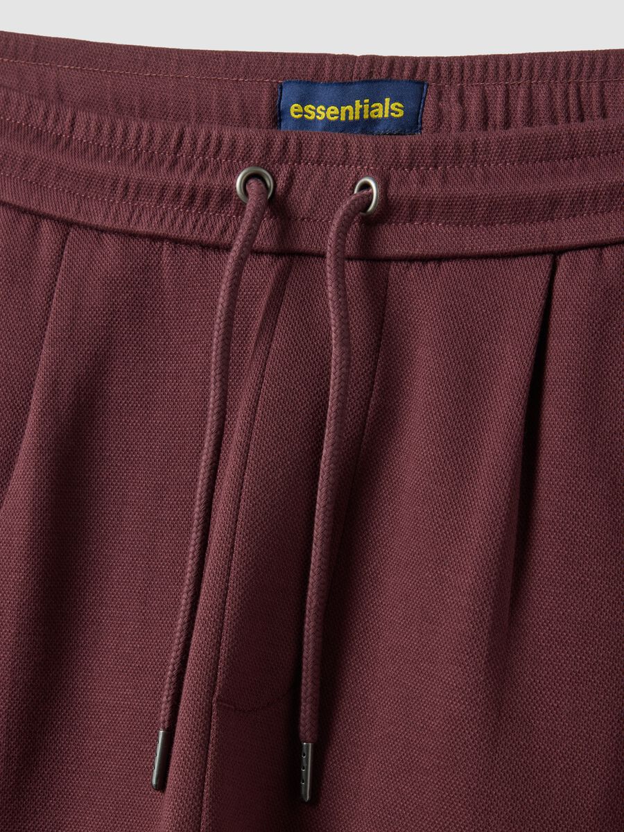 Braune Shorts aus reiner Baumwolle im Regular Fit mit Kordelzug_5