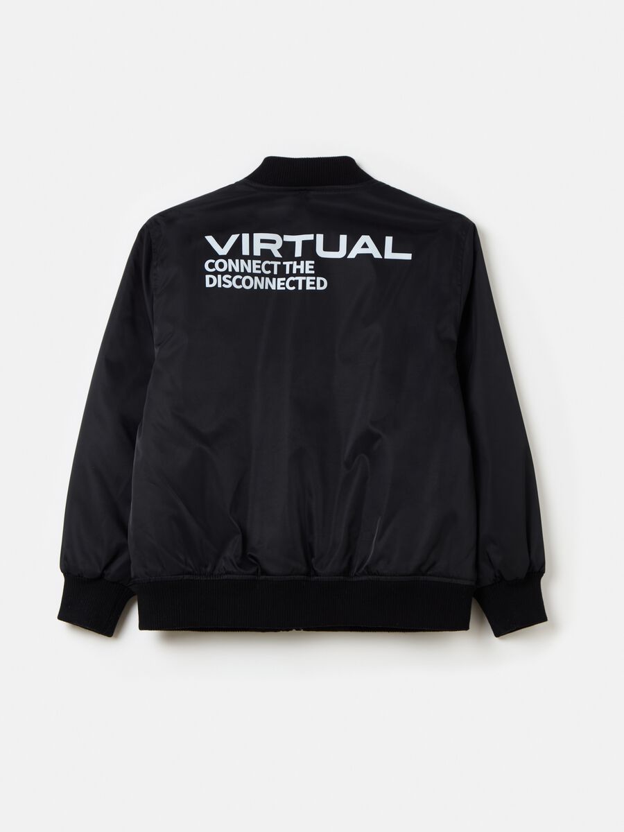 Bomber jacket with lettering print_1