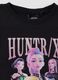 T-shirt preta em algod&atilde;o el&aacute;stico com estampado K-Pop Demon Hunters_2