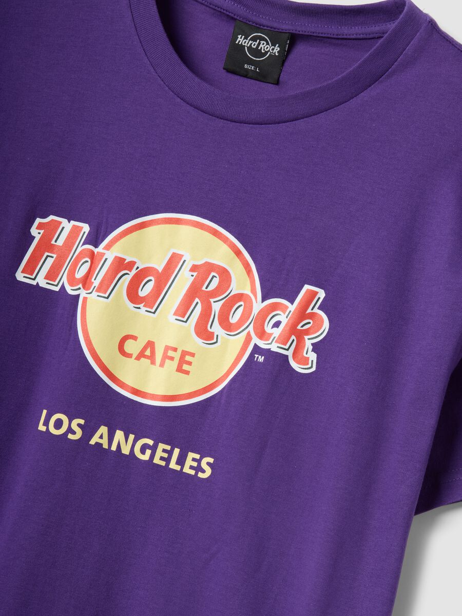 Violettes T-Shirt aus reiner Baumwolle mit Hard Rock Cafe Print, Regular Fit_1