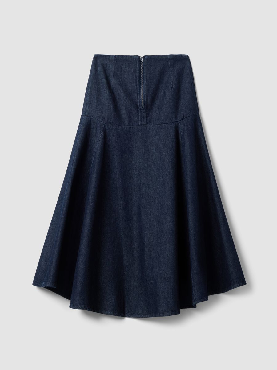 Pure cotton denim midi skirt_6