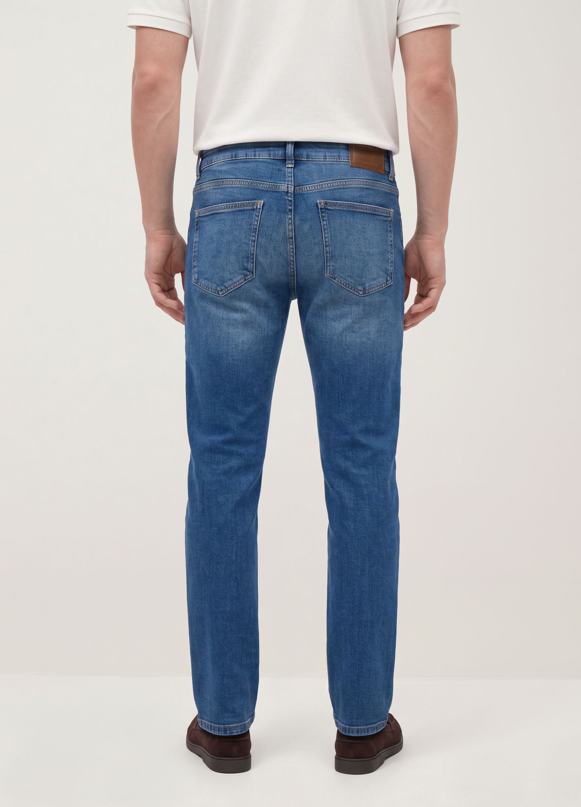 Blue comfort-fit stretch cotton jeans