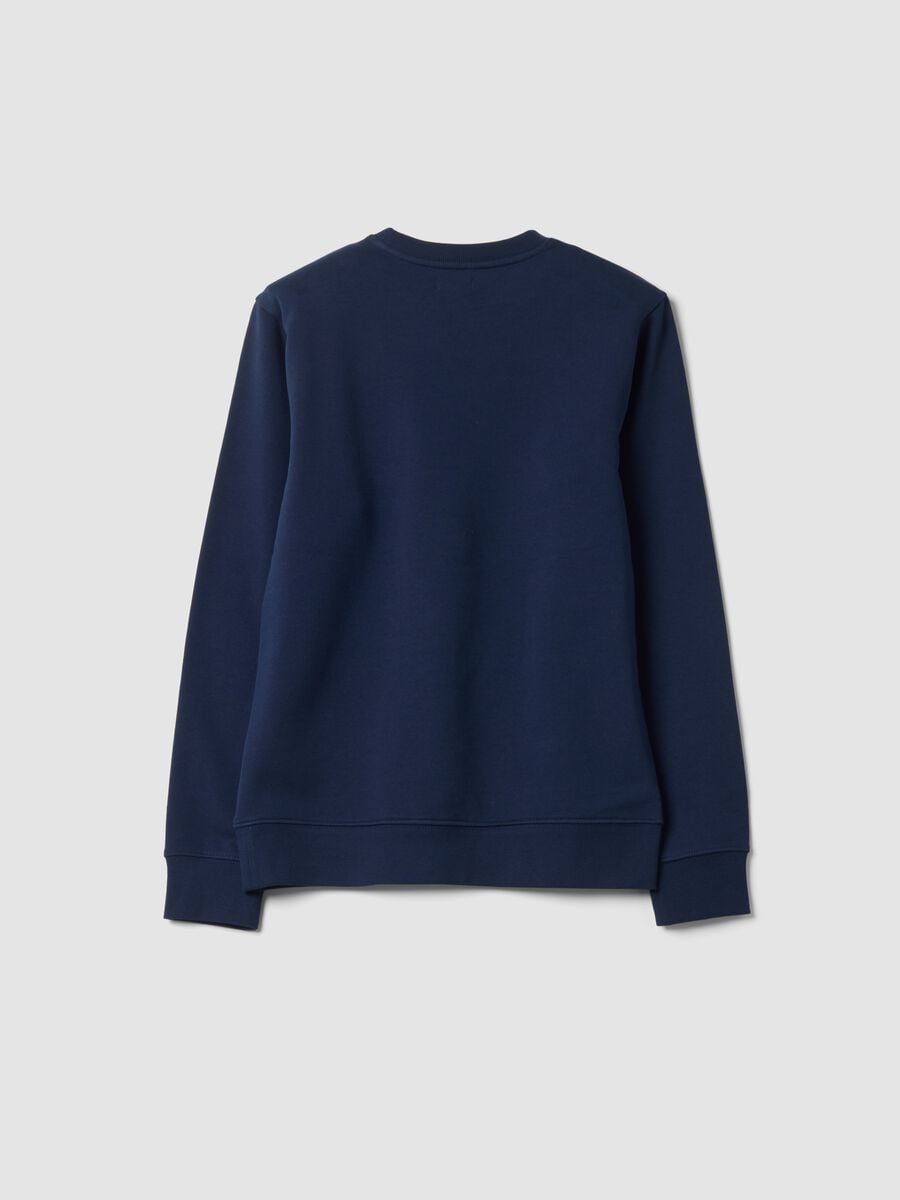 Navyblaue Sweatshirt aus reiner Bio-Baumwolle mit Rundhalsausschnitt_1