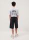Boy's black cotton blend skater fit shorts_2