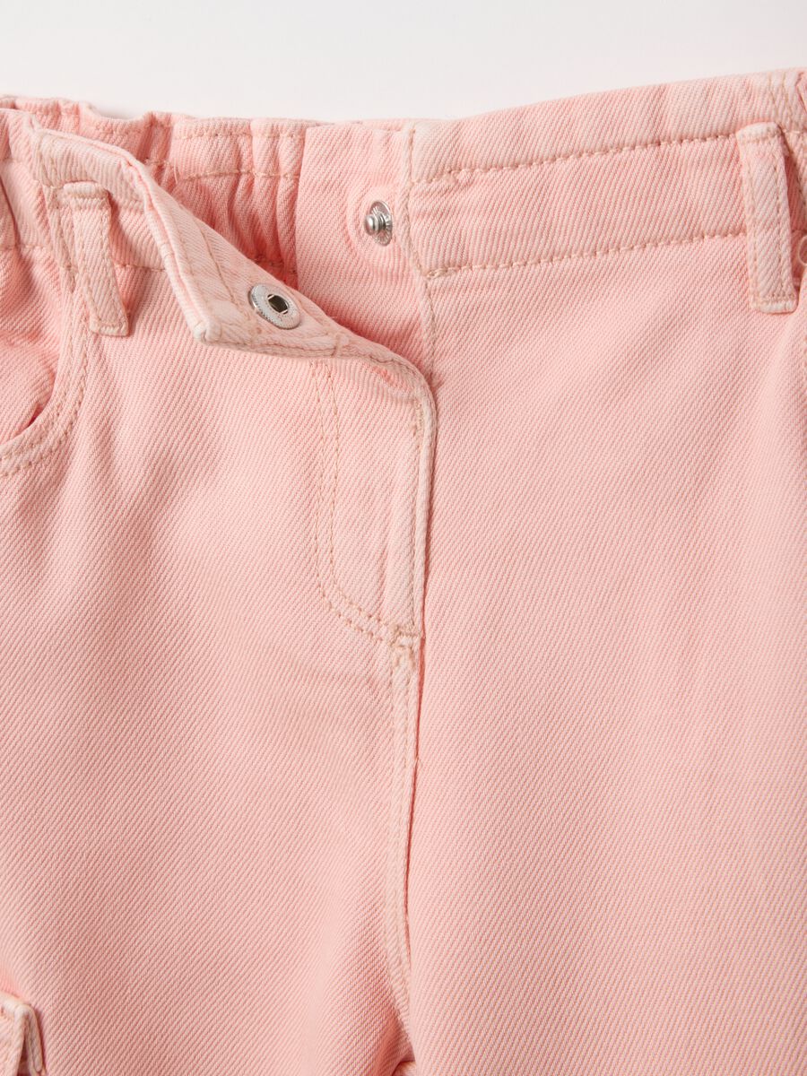 Baggy Cargo-Hose aus reinem rosa Baumwolle f&uuml;r M&auml;dchen_2