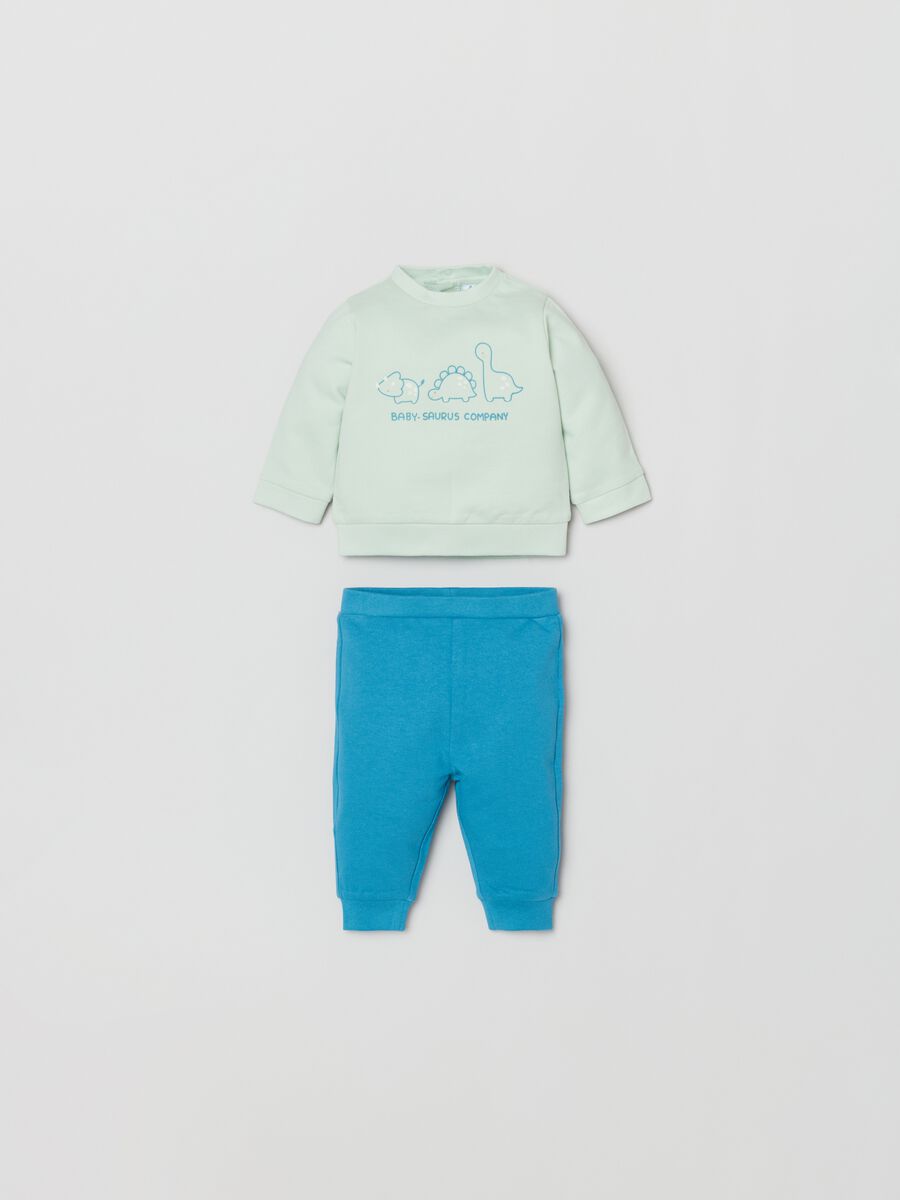 T-shirt and trousers set in cotton with print_0