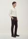 Brown slim-fit stretch cotton trousers_4