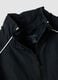 Schwarze Jacke mit Reissverschluss, Kontrastpaspeln und Stehkragen f&uuml;r M&auml;dchen_4