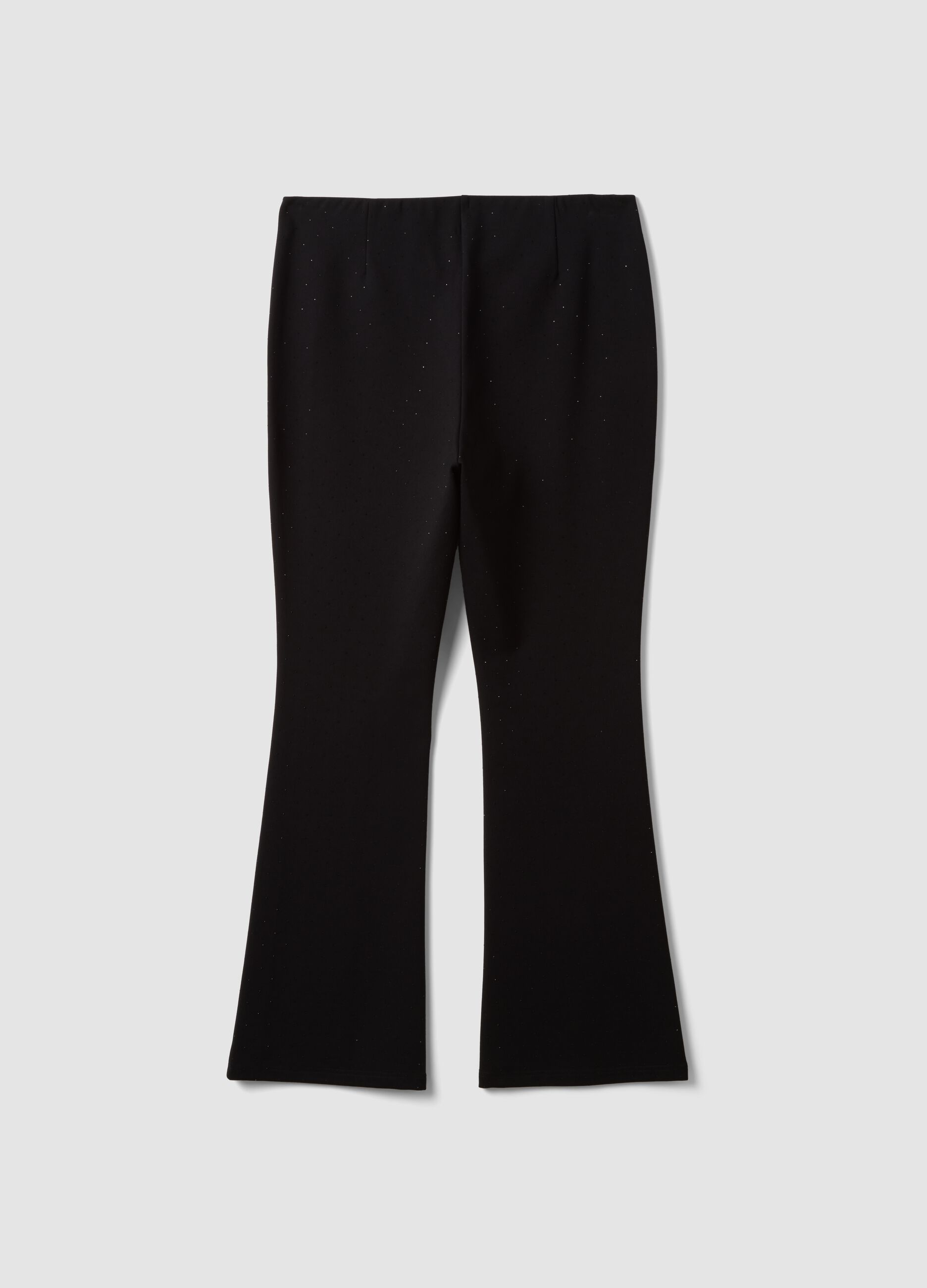 Black Milano-stitch flared leggings in stretch viscose