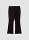 Black Milano-stitch flared leggings in stretch viscose_1