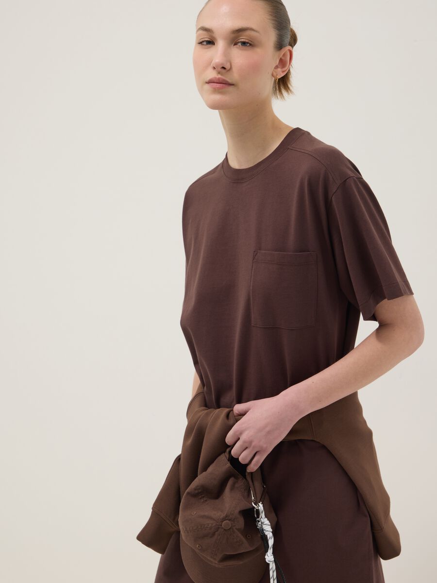Brown pure cotton relaxed-fit dress_0