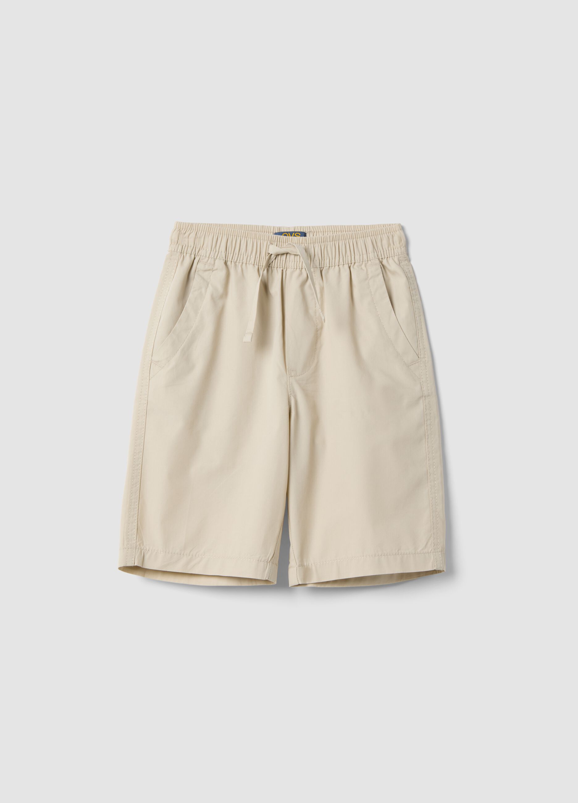 Children's pure cotton beige shorts regular fit