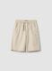Children's pure cotton beige shorts regular fit_0