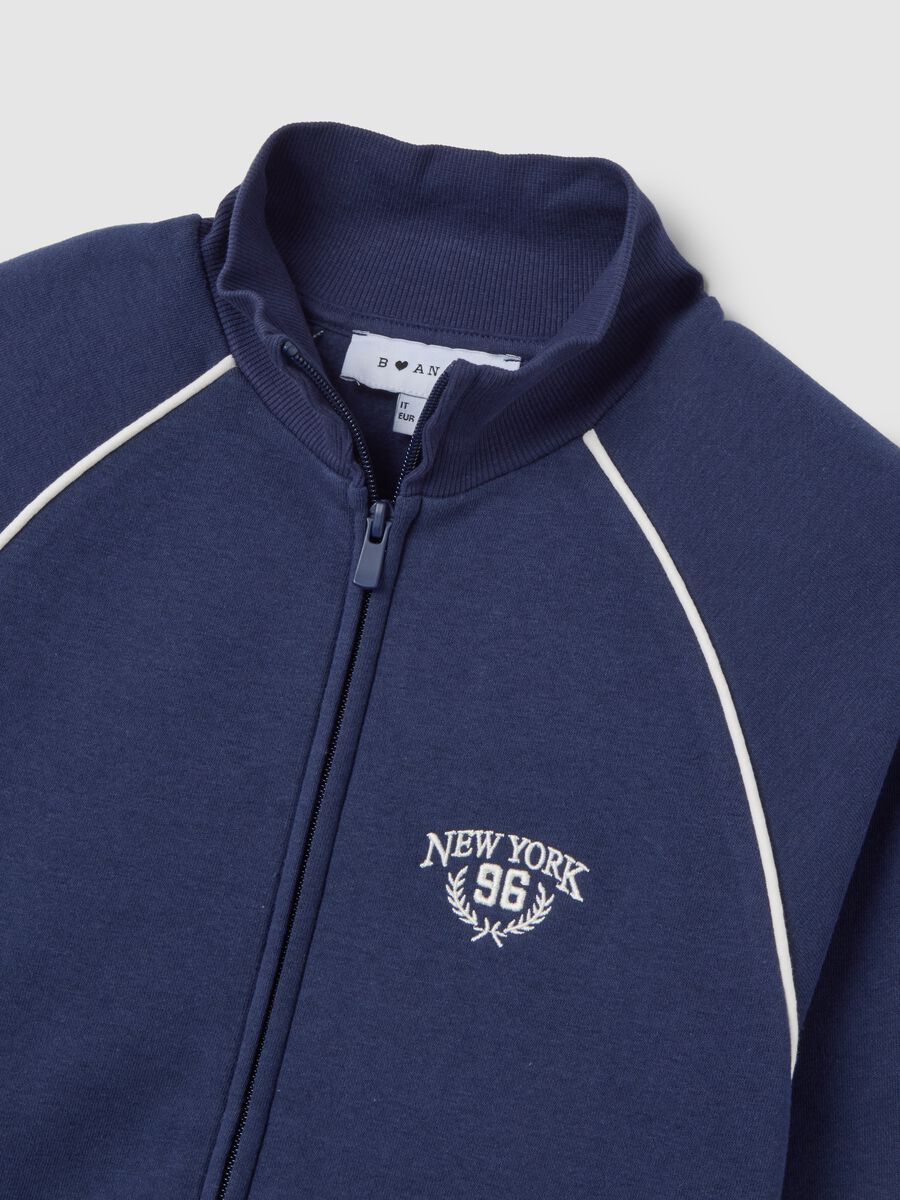 Blue cotton blend sweatshirt regular fit_5