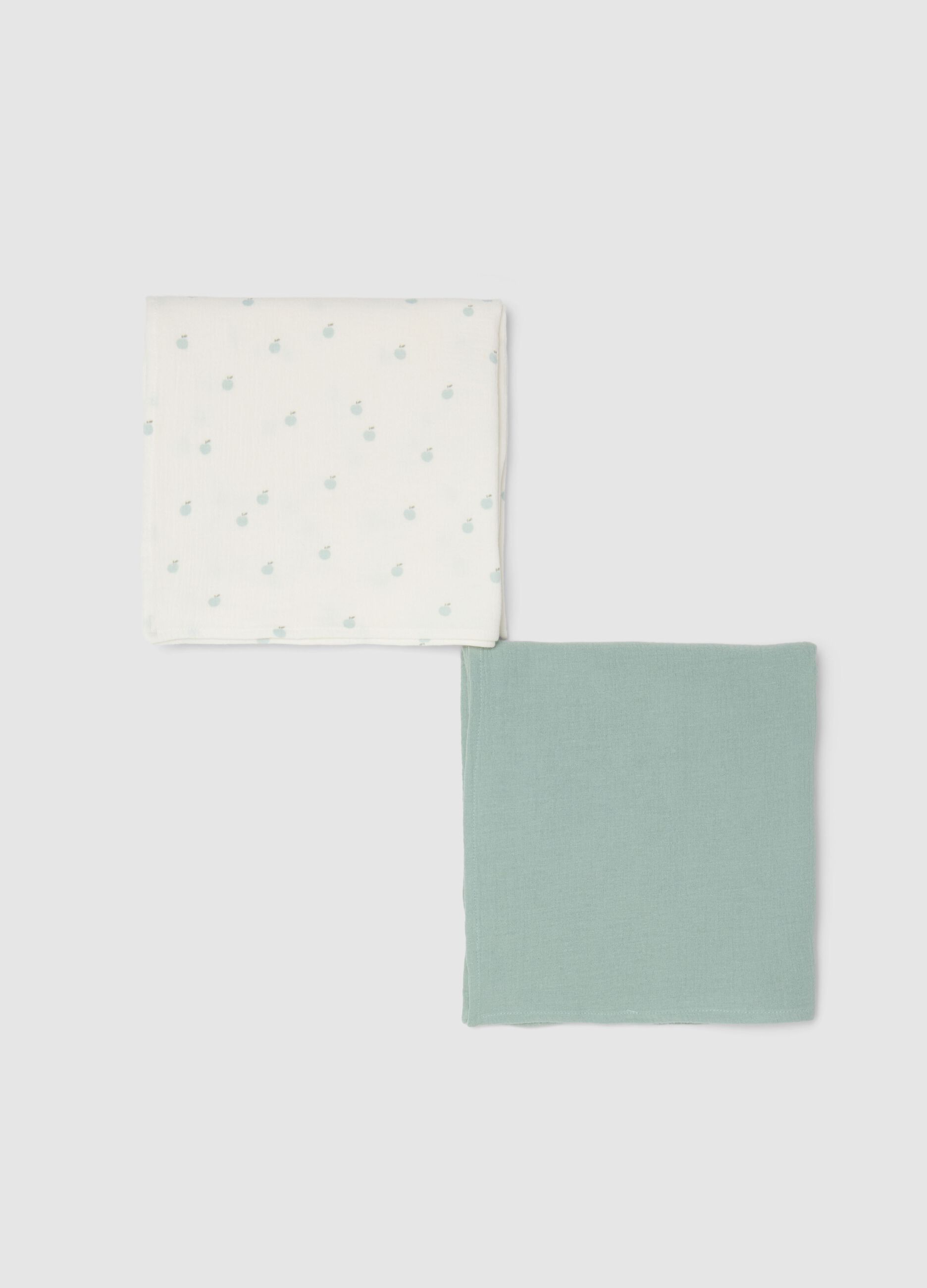 Bipack di coperte per neonati in puro cotone multicolor