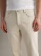 Beige regular fit cotton-linen blend jeans_3