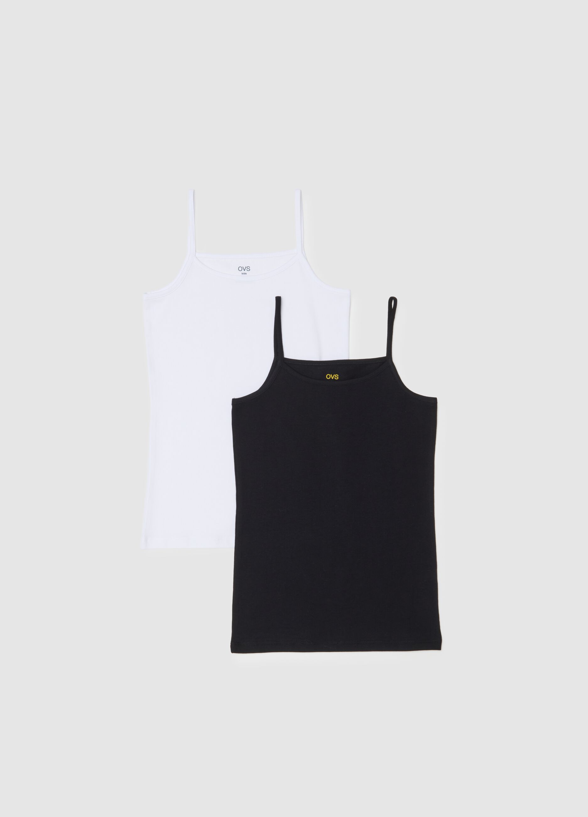 Girl's multicolour tank top twin pack in regular fit cotton blend