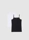Girl's multicolour tank top twin pack in regular fit cotton blend_0