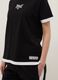 Black pure cotton t-shirt with regular fit and white trims_3