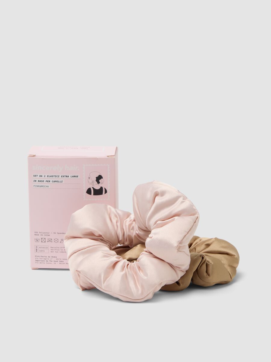 SINCERELY HAIR &Eacute;lastiques feather-soft 2 pi&egrave;ces XL Rose & Mocha_2