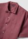 Regular fit pink short sleeve pure linen shirt with pocket_6