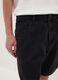 Bermudas vaqueras negras de mezcla de algod&oacute;n, corte baggy_4