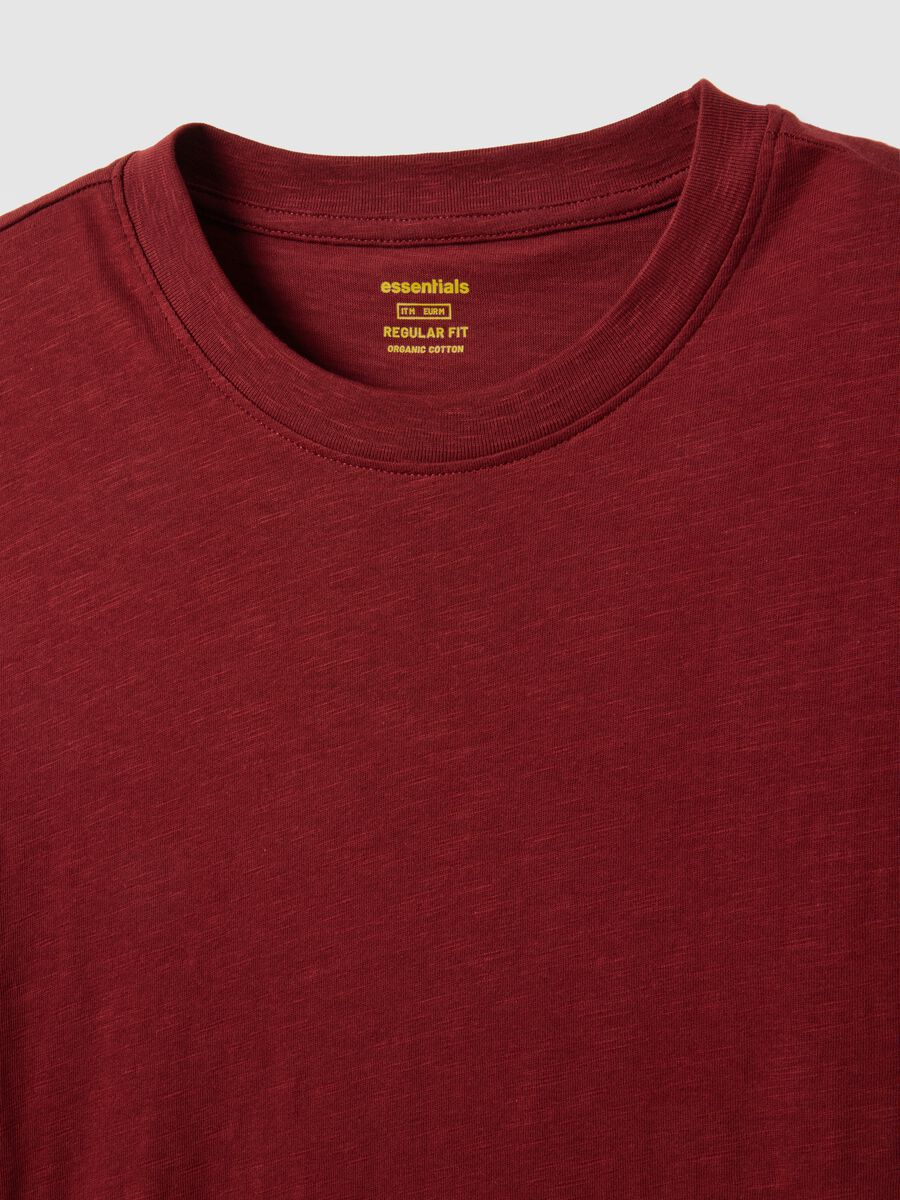 Red pure cotton regular fit t-shirt_5